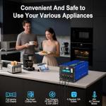 4000W Pure Sine Wave Inverter 24V DC to 110V 120V Power Inverter 7000W Surge Peak Power for 2S, FCC Approved, 4AC Outlets, Fast Charging USB, LCD Display, Wireless Remote for RV Off-Grid Solar Car