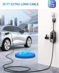 EVDANCE Level 2 EV Charger 40Amp, 240V 9.6KW Portable Electric Vehicle Charging Stations with NEMA 14-50P, 25FT Cable Adjustable Current/Timing Delay Home Electric Car Charger for J1772 BEVs/PHEVs