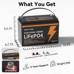 12V 100Ah LiFePO4 Battery Group 31 With Built-in 100A BMS (4 Pack), 1280Wh Lithium Battery with 15000 Deep Cycles, Prefect for Solar System, Rvs, Marine, Vans, Trailer, Backup