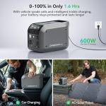Dabbsson 768Wh Solar Generator with 210W Solar Panel,Portable Power Station,Up to 900W AC Output,1.5X Extended Runtime,Recharge 100% in 1.6 Hrs, 600L Semi-Solid LiFePO4,100W USB-C,EPS,for Camping Home