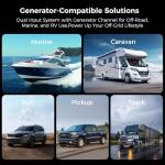 ETAKER F2000 2000W Dual Input Alternator and Solar DC to DC Charger for Power Stations, 24V–48V LiFePO4 & Lead-Acid Batteries, Fast Charging for RVs, Vans, Boats, Off-Grid Systems