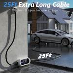 EV Charger Level 2, 40A Amp Portable EV Charger for All SAE J1772 EVs Without Adapter, 25FT+2FT Cable, 9.6KW EV Car Charging Station with App Control, Electric Vehicle Chargers(240V, NEMA14-50 Plug)