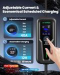 Level 2 EV Charger, 40A Electric Car Charger | UL 2594, UL 2251 | Tesla Adapter | Adjustable Current | Reservation Charging | 240V 9.6KW | NEMA 14-50 | for All Tesla Models ＆ J1772 Vehicles