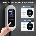 EV Charger Level 2, 40A Amp Portable EV Charger for All SAE J1772 EVs Without Adapter, 25FT+2FT Cable, 9.6KW EV Car Charging Station with App Control, Electric Vehicle Chargers(240V, NEMA14-50 Plug)