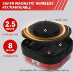 GDSAFS Magnetic Wireless Tail Lights for Trailer, Wireless Trailer Lights Kit, Rechargeable LED Cordless Bluetooth Tail Light for Towing, for Rv Camper Boat Caravan, IP67 Waterproof (2Set)