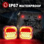 GDSAFS Magnetic Wireless Tail Lights for Trailer, Wireless Trailer Lights Kit, Rechargeable LED Cordless Bluetooth Tail Light for Towing, for Rv Camper Boat Caravan, IP67 Waterproof (2Set)