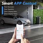 EV Charger Level 2, 40A Amp Portable EV Charger for All SAE J1772 EVs Without Adapter, 25FT+2FT Cable, 9.6KW EV Car Charging Station with App Control, Electric Vehicle Chargers(240V, NEMA14-50 Plug)