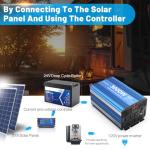 3000 Watt Pure Sine Wave Power Inverter 24V DC to 110V 120V Converter for Home, RV and Off-Grid Solar Systems with 3 AC Outlets, Dual USB Ports, LCD Display and Remote Control