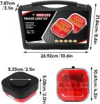 GDSAFS Magnetic Wireless Tail Lights for Trailer, Wireless Trailer Lights Kit, Rechargeable LED Cordless Bluetooth Tail Light for Towing, for Rv Camper Boat Caravan, IP67 Waterproof (2Set)