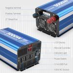 3000 Watt Pure Sine Wave Power Inverter 24V DC to 110V 120V Converter for Home, RV and Off-Grid Solar Systems with 3 AC Outlets, Dual USB Ports, LCD Display and Remote Control