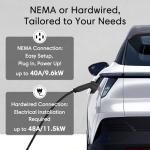 Level 2 EV Charger 40 Amp - 9.6kW Smart WiFi EV Chargers for Home Level 2 240v NEMA 14-50 Plug- Outdoor, Indoor 25'Cable,Electric Car Charger - J1772 Connector - ETL Certified