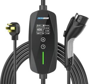 Energbison Level 2 EV Charger, 32A/7KW Electric Vehicle Portable Charger with 25FT Cable, Home EV Charging Station, 240V NEMA 14-50 Plug, for All SAE J1772