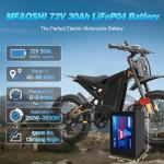 MFAOSHI 72V 30Ah LiFePO4 Battery Pack with 2A Fast Charger | LCD Display & 50A BMS | Anderson Connector for 0-3500W Motors,for E-Bike, Scooter,