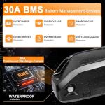 VODIPOWER 48V Ebike Battery, 13Ah/16Ah/20Ah Lithium Battery Pack with 30A BMS for E-Bike Motor (100-1000W), XT60 Connector, USB Port and Base (48V 16AH)