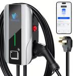 VEIPHLOX Level 2 EV Charger 40 Amp, EV Chargers for Home, Electric Car Charger w/ RFID Card, Smart Electric Vehicle Charging Stations, EVSE with App, Wi-Fi and Bluetooth Enabled J1772– GEN 2