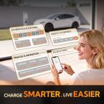 RIPPLEON Level 2 EV Charger w/Tesla Adapter 11.5KW J1772 Hardwired for Home - 48Amp Smart WiFi Wall Charger Station, 25Ft Cable 240V Electric Vehicle Charger, ETL, FCC, Energy Star Certified White