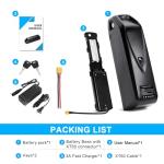 VODIPOWER 48V Ebike Battery, 13Ah/16Ah/20Ah Lithium Battery Pack with 30A BMS for E-Bike Motor (100-1000W), XT60 Connector, USB Port and Base (48V 16AH)