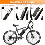 VODIPOWER 48V Ebike Battery, 13Ah/16Ah/20Ah Lithium Battery Pack with 30A BMS for E-Bike Motor (100-1000W), XT60 Connector, USB Port and Base (48V 16AH)