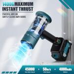 Hamos Powerful Car Dryer Air Blower, 670CFM Airflow, 4-Speed, 4Lb Max Thrust, 4.0Ah Battery and Charger, 2 Extended Tube & LED, Super Electric Leaf Blower for Car/Lawn/Garage/Patio/Yard (Dark Black)