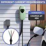 Level 2 EV Charger 48Amp,Hardwired EV Charger with 25ft Cable,WiFi APP RFID Card,240V J1772 Electric Vehicle Charging Stations,11.5kW Wall Electric Car Chargers for Home,Outdoor,Indoor(Green)