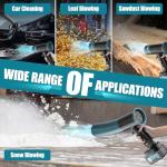 Hamos Powerful Car Dryer Air Blower, 670CFM Airflow, 4-Speed, 4Lb Max Thrust, 4.0Ah Battery and Charger, 2 Extended Tube & LED, Super Electric Leaf Blower for Car/Lawn/Garage/Patio/Yard (Dark Black)