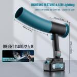 Hamos Powerful Car Dryer Air Blower, 670CFM Airflow, 4-Speed, 4Lb Max Thrust, 4.0Ah Battery and Charger, 2 Extended Tube & LED, Super Electric Leaf Blower for Car/Lawn/Garage/Patio/Yard (Dark Black)