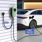 Level 2 EV Charger 48Amp,Hardwired EV Charger with 25ft Cable,WiFi APP RFID Card,240V J1772 Electric Vehicle Charging Stations,11.5kW Wall Electric Car Chargers for Home,Outdoor,Indoor(Green)