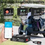 Paoweric 36V 135Ah LiFePO4 Lithium Battery with Charger, Built-in Smart 200A BMS, with LCD Monitor and APP, Max.7680KW Power Output, Perfect for Golf Cart, Trolling Motor, Off Grid