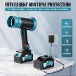 Hamos Powerful Car Dryer Air Blower, 670CFM Airflow, 4-Speed, 4Lb Max Thrust, 4.0Ah Battery and Charger, 2 Extended Tube & LED, Super Electric Leaf Blower for Car/Lawn/Garage/Patio/Yard (Dark Black)