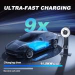 VDLPOWERVP Level 2 EV Charger, 11.5KW /50A Fast Wall Home Charging Station, 27.3ft Charging Cable with Smart App (WiFi), 240V EV Charger with NEMA 14-50, EVSE J1172 Connector for Electric Car EC51W