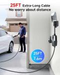 Level 2 EV Charger for Tesla, 32Amp 240V 7.68kW NACS EV Chargers, NEMA 14-50 Plug, Adjustable Current, 25FT Portable Electric Car Charger Compatible with All Nacs (Silver)
