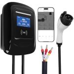 Vickxsii Level 2 EV Charger Stations 40 Amp -J1772 Chargers 9.5KW, Hardwired for 240V Electric Vehicle Charging (Plug-Charge/WiFi APP), Wall EV Chargers for Home, Electric Car Charger 16FT Cord
