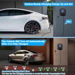 Vickxsii Level 2 EV Charger Stations 40 Amp -J1772 Chargers 9.5KW, Hardwired for 240V Electric Vehicle Charging (Plug-Charge/WiFi APP), Wall EV Chargers for Home, Electric Car Charger 16FT Cord