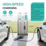 Level 2 Ev Charger for SAE J1772(Plug-Play),40A Fast Charging,220V-240V NEMA 14-50P Plug,25ft Cable ETL Certified,Delay Timer LCD Display,Portable Electric Vehicle Charging Station for Home Level 2