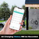 Morec Level 2 EV Charger-40AMP 240V NEMA14-50 for J1772 EVS, WiFi Enabled Electric Vehicle Home Charging Station, ETL Certified, Password Lock Function, 25ft Cable, Grey