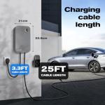 Morec Level 2 EV Charger-40AMP 240V NEMA14-50 for J1772 EVS, WiFi Enabled Electric Vehicle Home Charging Station, ETL Certified, Password Lock Function, 25ft Cable, Grey