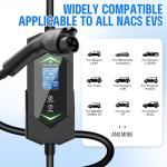 Level 2 Ev Charger for SAE J1772(Plug-Play),40A Fast Charging,220V-240V NEMA 14-50P Plug,25ft Cable ETL Certified,Delay Timer LCD Display,Portable Electric Vehicle Charging Station for Home Level 2