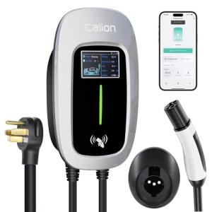 Calion Level 2 Tesla Charger- 40A,240V, 16.5ft Cable,4.3-inch Smart Display,RFlD Card- EV Wall-Mount Charger for Tesla TPC EVs with NEMA 14-50P Plug-Compatible with All Tesla Models Y/X/3/S