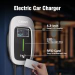 Calion Level 2 Tesla Charger- 40A,240V, 16.5ft Cable,4.3-inch Smart Display,RFlD Card- EV Wall-Mount Charger for Tesla TPC EVs with NEMA 14-50P Plug-Compatible with All Tesla Models Y/X/3/S