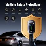 Calion Level 2 Tesla Charger- 40A,240V, 16.5ft Cable,4.3-inch Smart Display,RFlD Card- EV Wall-Mount Charger for Tesla TPC EVs with NEMA 14-50P Plug-Compatible with All Tesla Models Y/X/3/S