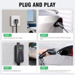 CALION Level 2 EV Portable Charger, 32 Amp Electric Vehicle Charger - 240V Charging Station, Indoor/Outdoor EV Charging for J1772 EVs, LED Indicator, NEMA 14-50 Plug, 25FT Cable