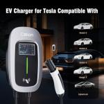 Calion Level 2 Tesla Charger- 40A,240V, 16.5ft Cable,4.3-inch Smart Display,RFlD Card- EV Wall-Mount Charger for Tesla TPC EVs with NEMA 14-50P Plug-Compatible with All Tesla Models Y/X/3/S