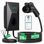 Calion Level 2 EV Charger-EV Wall-Mount Charger with 25FT Cable-Electric Vehicle Charging Station for J1772 EVs,50Amp,240V WiFi Electric Vehicle Charging Station,Hardwired for Electric Car