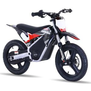 AIII 36V Electric Dirt Bike for Kids 4-8, High Performance 350W Racing Grade Motorcycle, Up to 18.6MPH, 3 Speed Settings, 14-Inch Off-Road Tires, Dual Disc Brakes & Advanced Shock Absorption, Black