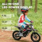 AIII 36V Electric Dirt Bike for Kids 4-8, High Performance 350W Racing Grade Motorcycle, Up to 18.6MPH, 3 Speed Settings, 14-Inch Off-Road Tires, Dual Disc Brakes & Advanced Shock Absorption, Black