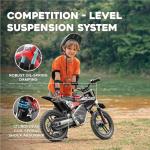 AIII 36V Electric Dirt Bike for Kids 4-8, High Performance 350W Racing Grade Motorcycle, Up to 18.6MPH, 3 Speed Settings, 14-Inch Off-Road Tires, Dual Disc Brakes & Advanced Shock Absorption, Black