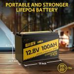 Eiiev 2 Pack 100Ah Lithium Battery,12V LiFePO4 Battery Built-in 100A BMS Protect, Group 31 Deep Cycle Portable Power,Lithium Iron Phosphate Battery for Trolling Motors, Yacht, Marine, RV, Home Energy