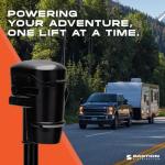 Bastion Distribution Electric Tongue Jack | A-Frame | 5000 Pound Capacity | 12 Volts | Weather Shell Housing, Panoramic LED & Steel Gears | Twist Mount | Manual Crank | RVs Trailers Campers