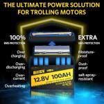 Eiiev 2 Pack 100Ah Lithium Battery,12V LiFePO4 Battery Built-in 100A BMS Protect, Group 31 Deep Cycle Portable Power,Lithium Iron Phosphate Battery for Trolling Motors, Yacht, Marine, RV, Home Energy