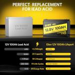 Eiiev 2 Pack 100Ah Lithium Battery,12V LiFePO4 Battery Built-in 100A BMS Protect, Group 31 Deep Cycle Portable Power,Lithium Iron Phosphate Battery for Trolling Motors, Yacht, Marine, RV, Home Energy